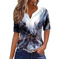 Deals of The Day Womens Summer Tops Short Sleeve Shirts for Women Ladies Tshirts Trendy Graphic Tees Casual V Neck Blouses