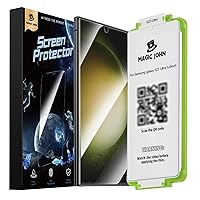 2 Pack Screen Protector for Samsung Galaxy S23 Ultra - Ceramic Film, Fingerprint ID Compatible, Easy Installation, Shock-Resistant, 3D Curved, Bubble Free