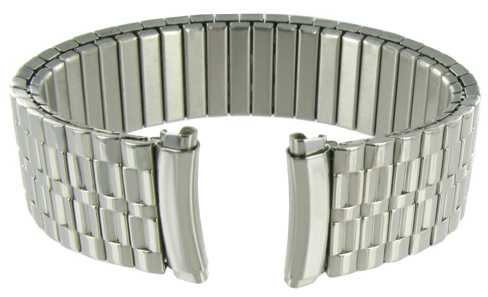 16-20mm Stainless Steel Adjustable Curved End Twist-O-Flex Men's Watch Band