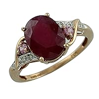 Carillon Ruby Gf Oval Shape Natural Non-Treated Gemstone 10K Rose Gold Ring Engagement Jewelry for Women & Men