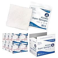 Dynarex Krinkle Super Sponges - Sterile Gauze Pads for Dressing Primary, Secondary Wounds - Wound Care Supplies - 6 x 6.75