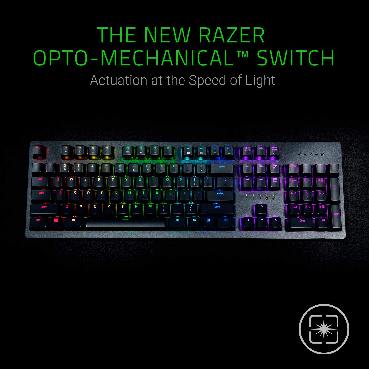 Razer Huntsman Gaming Keyboard: Fast Keyboard Switches - Clicky Optical Switches - Customizable Chroma RGB Lighting - Programmable Macro Functionality - Classic Black