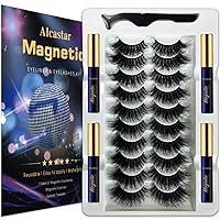 Magnetic Eyelashes with Eyeliner Kit, Reusable Magnetic lashes, Waterproof, Long Lasting,Easy to Apply.