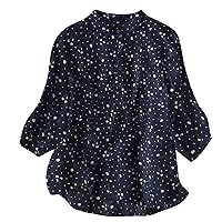 Button Down Shirts for Women Boho Floral Flowy Tops Casual Loose Tunic Dressy Blouses Cotton Linen Long Sleeve Shirt