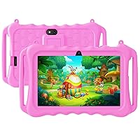 Kids Tablet, 7 inch Android 11 Tablet for Kids, 6GB(2+4) RAM 32GB ROM 128GB Expand, Toddler Tablet with WiFi, Bluetooth, Parental Control, Dual Camera, GPS, Shockproof Case (Pink)