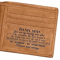Fathers Day Birthday Gifts For Men, Anniversary Wedding Gifts For Husband From Wife, To My Man Wallet, Leather Mens Wallet, RFID Bifold Wallet For Men, Gifts For Him, Husband Gifts, Men Gift Ideas