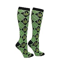 Crazy Dog T-Shirts Unisex Argyle Weed Funny 420 Compression Socks For Women And Men
