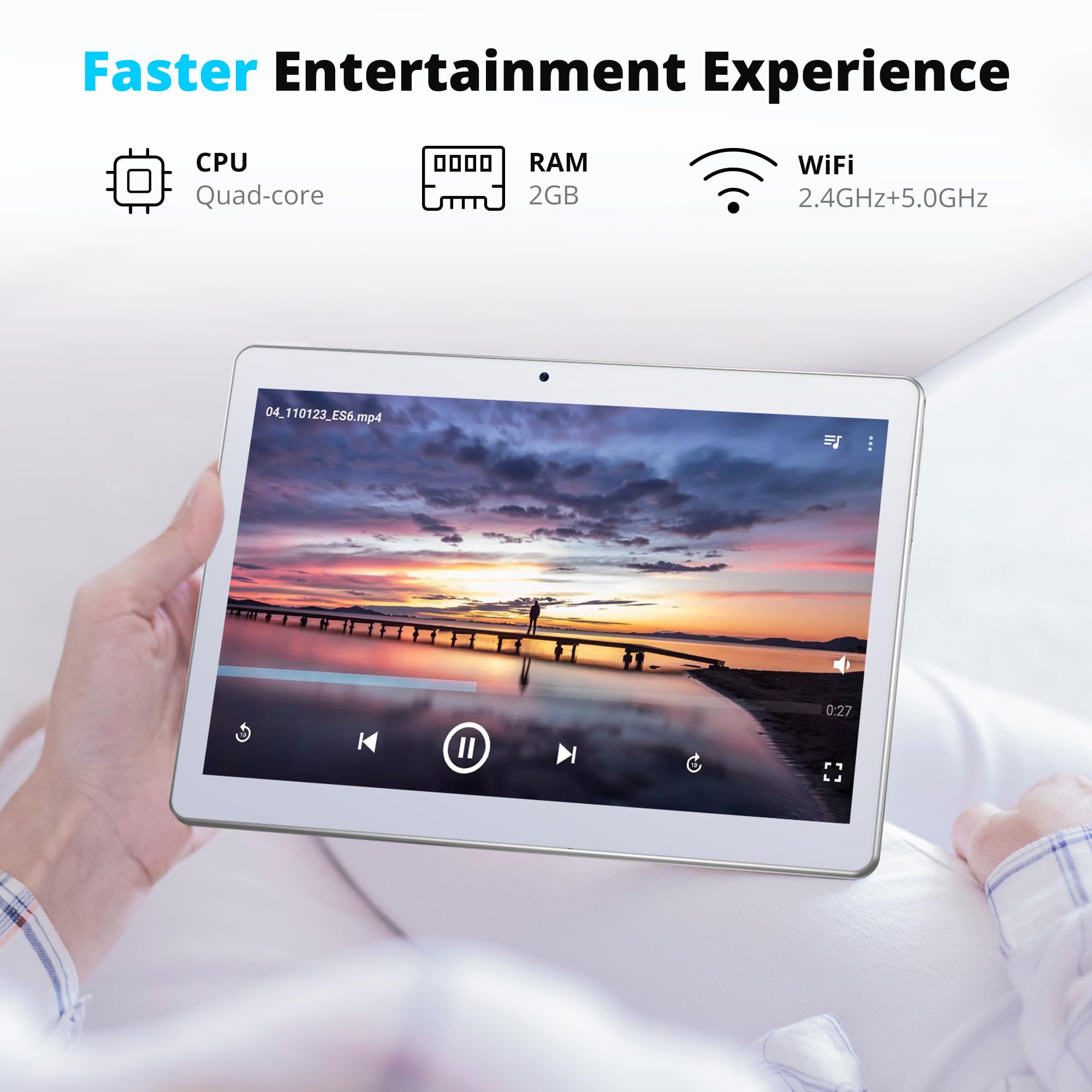 Notepad K10 Android Tablet 10 inch with 32GB Storage, 256GB Expandable Storage, Android 12 Tablet, Quad Core Processor, 10.1 inch IPS HD Display, 8MP Camera, 2.4Ghz & 5Ghz WiFi Tablet, Slvier