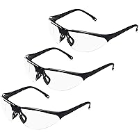 Anti-Fog Shooting Safety Glasses Eye Protection, Clear Lens, 3-Count, Black