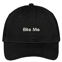 Trendy Apparel Shop Bite Me Embroidered Soft Low Profile Cotton Cap Dad Hat