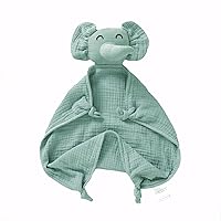 Organic Elephant Loveys for Babies,Muslin Baby Security Blankets for Babies,Soft Elephant Baby Snuggle Animals for Newborn,Newborn Baby Gift,Baby Gift for Boys and Girls (Green)