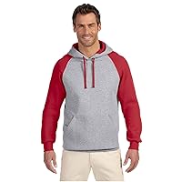 Jerzees NuBlend Men's 8 oz 50/50 Colorblock Raglan Hooded Sweatshirt