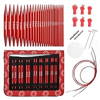 BXBFH Knitting Tool Detachable Needle with Scale Red Small Crochet Set Gift Accessories