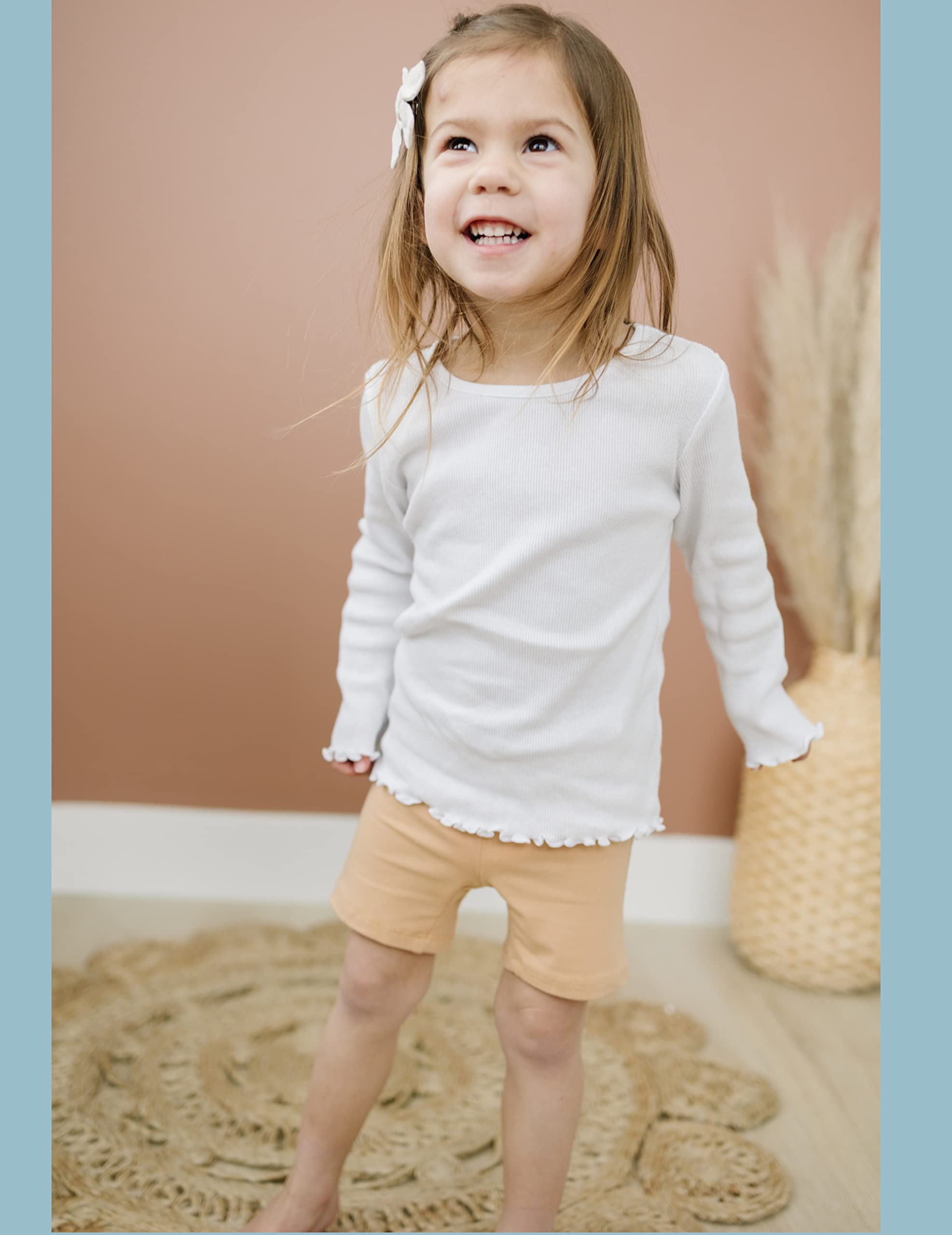 MY WAY Toddlers & Girls Bike Shorts Cotton & Spandex — Biker Shorts for Under Dresses, Cartwheel & Dance - 3 Pack Sizes 2T-16