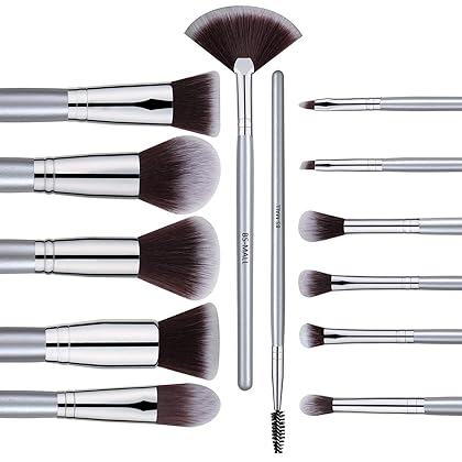 BS-MALL Makeup Brush Set Premium Synthetic Bristles Powder Foundation Blush Contour Concealers Lip Eyeshadow Brushes Kit (14 PCS)