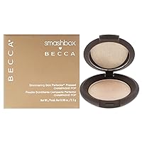 X BECCA Shimmering Skin Perfector Pressed Highlighter, Luminous Glow, Buildable and Blendable, for All Skin Types, Champagne Pop