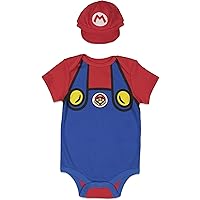 Super Mario Nintendo Baby Costume Short Sleeve Bodysuit & Hat Infant to Toddler