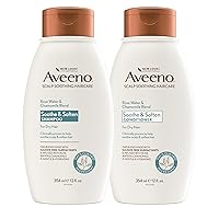 Aveeno Scalp Soothing Rose Water & Chamomile Blen Shampoo & Conditioner for Sensitive and Soft, Sulfate Free, No Dyes or Parabens, 1 Set