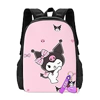 Kawaii Wink Ku Romi Backpack Anime Travel Backpack Cute Laptop Backpack Unisex Pink Casual Daypack