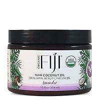 Raw Cold Pressed Coconut Oil for Hair, Skin, Face & Body | Relaxing Massage Oil | Lavender,12 oz for Women Men & Baby