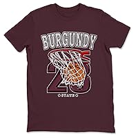 Graphic Tees Basketball Design Printed 5 Burgundy Sneaker Matching T-Shirt
