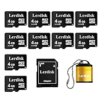 Factory Wholesale 10-Pack Micro SD Card 4GB C6 in Bulk Micro SDHC with SD Adapter Produced by Authorized Licencee (4GB C6)