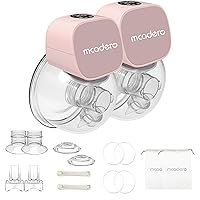 M5 Electric Breast Pump,4 Mode & 12 Levels,LED Display, Wearable Hands-Free Breast Pump,Portable Breast Pump (Pink M5 2PCS)