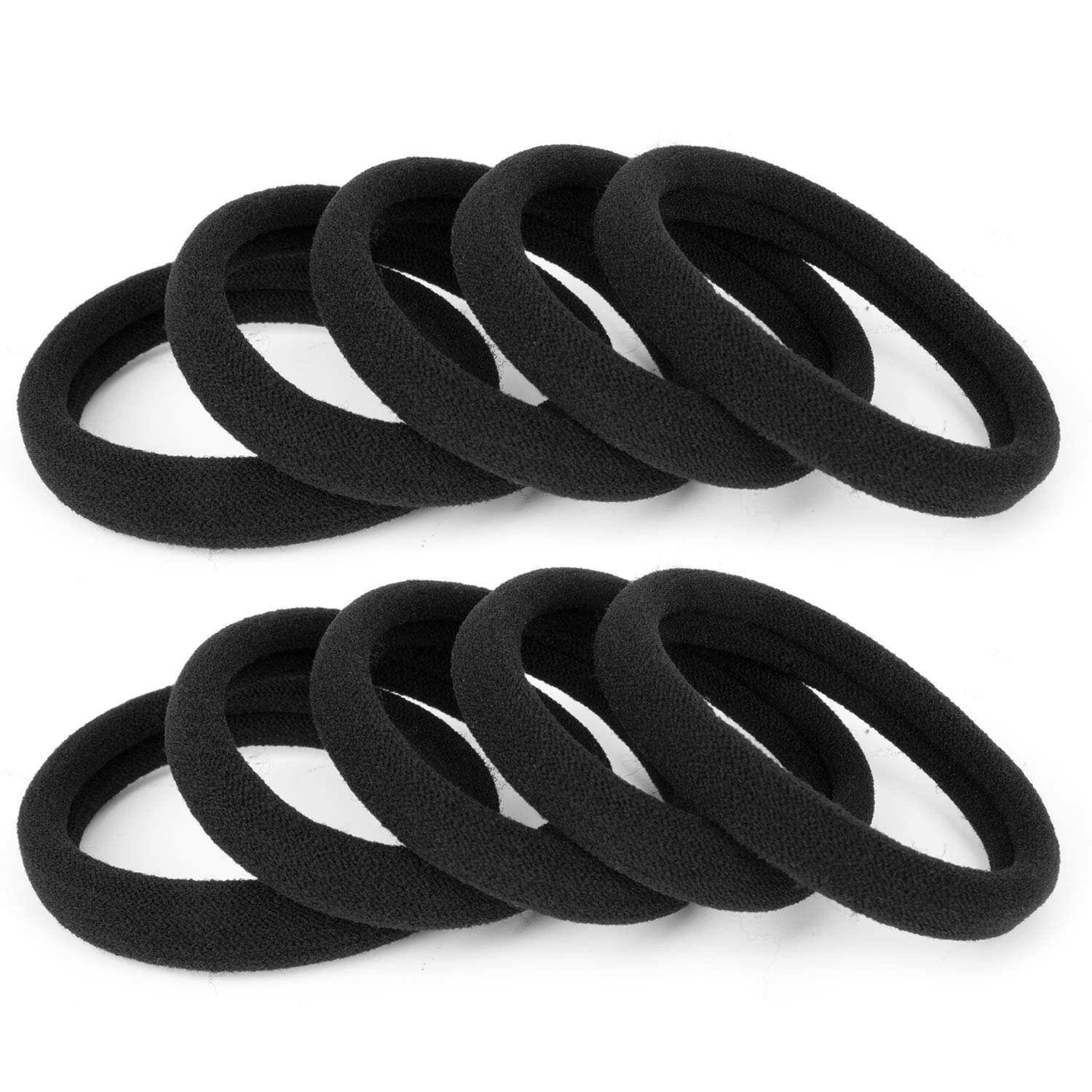 Mua 100PCS Large Black Hair Ties Band – Thick Cotton Seamless Ponytail  Holders – Hair Elastics Hair Bands for Thick Heavy and Curly Hair (2 Inch  in Diameter) by BAOLI trên Amazon