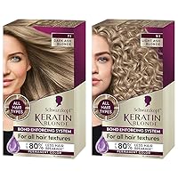 Schwarzkopf Keratin Color 7.1 Dark & 9.1 Light Ash Blonde Permanent Hair Dye Kit, Salon Inspired, 5X Stronger, Anti-Fade