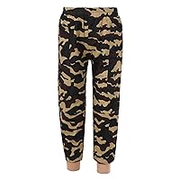 Kids Boys Camouflage Print Cargo Jogger Pants Elastic Waist Pull on Slim Fit Casual Trousers with Pockets