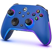 Switch-Controller-for-Nintendo-Switch-Controller-Wireless, Blue Switch Pro Controllers for Switch/OLED/Lite, 1200mAh Rechargeable Switch Remote Gamepad with 10 RGB Led Light,Programmable,Turbo,Wake-up