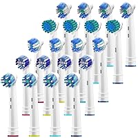 Replacement Brush Heads Compatible with Oral B Braun –20 Pack of 4 Sensitive, 4 Floss, 4 Precision, 4 Cross, 4 Polishing- Fits Oralb Electric Toothbrush 7000 Pro 1000 9600 Kids Action Etc.