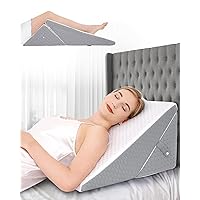 Forias Wedge Pillow for Sleeping 7-in-1 Foldable Bed Wedge Pillow for After Surgery 9 &12 Inch Adjustable Memory Foam Triangle Pillow Wedge for Acid Reflux Gerd Snoring Back Knee Pain