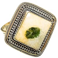 Ana Silver Co. Gigantic Green Tourmaline In Quartz Ring Size 13 (925 Sterling Silver) - Handmade Jewelry, Bohemian, Vintage RING112479