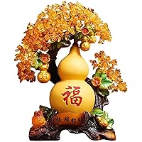 CHUNCIN - Fu Lu Lucky Gourd Crystal Fortune Tree Wu Lou Decoration Living Room Wine Cabinet Home Decoration Office Opening Gift