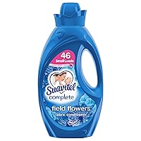 Suavitel Complete Liquid Fabric Conditioner, Laundry Fabric Softener with Fabric Protection Technology, Field Flowers, 46 oz, Enough Liquid For 46 Small Loads