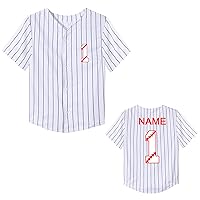 Baby Baseball Jersey 1 Year Old Birthday Party Shirt Short Sleeve Button Tee 1st Infant Toddler T Shirt Gift