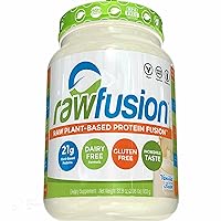 Rawfusion- Vegan Protein Powder, Vanilla Bean - 21g of Plant Based Protein, Low Net Carbs, Non Dairy, Gluten/ Lactose Free, Soy Free, Kosher, Non-GMO, 2lb Pound