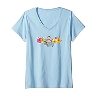 Womens Betty Boop Vintage Surfer Hawaiian Vacation Portrait V-Neck T-Shirt