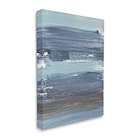 Stupell Industries Abstract Dark Blue Ocean Waves Nautical Movements, Designed by Bronwyn Baker Canvas Wall Art, 16 x 20