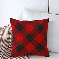 Throw Pillow Cover Blanket Buffalo Plaid Pattern Texture Beauty Scottish Fashion Checker Flannel Mens Textures Red Decorative Pillow Cover Linen Pillow Case for Couch Bed Car Sofa 20x20 Inch