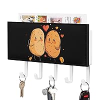 Cute Potatoes Key Holder Wall Mounted with 5 Key Hooks Entryway Key Hooks for Doorway