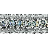 Trish Sequin Metallic Braid Trim, 7/8-Inch Versatile Sequins for Crafts, Washable Sequin Trim for Costumes or Party Decorations, 20-Yard Cut Silver