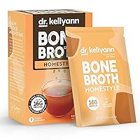 Bone Broth Collagen Powder Packets (7 Servings, 1 Box), 16g Protein/Serving, 100% Grass-Fed Hydrolyzed Collagen Powder, Keto & Paleo Friendly