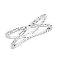 Natural 1mm Diamond Split Shank Promise Ring for Women Girls in Sterling Silver / 14K Solid Gold