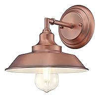 Westinghouse Lighting 6370400 Iron Hill Washed Copper One-Light Indoor Wall Fixture White