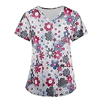 Short Sleeve Tunic Tops for Women, Women's Short Sleeve Loose Tops Plus Size Casual Tops V Neck Short Sleeves Casual T-Shirts
