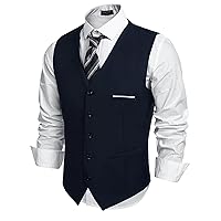 COOFANDY Men's Casual Dress Suit Vest Slim Fit Business Formal Waistcoat Vest