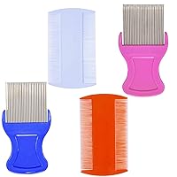 4 Pcs Head Hair Comb Including 2 Pieces Hair Comb Double Sided 2 Pieces Removal Dandruff Comb with Metal Teeth