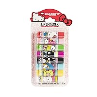 Sanrio Hello Kitty and Friends 8-Piece Flavored Lip Balm, Clear, For Kids, My Melody, Little Twin Stars, and Chococat